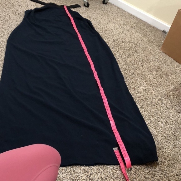 Badgley Mischka Two Toned High Neck Gown Size 20 Navy Blue - Picture 9 of 10